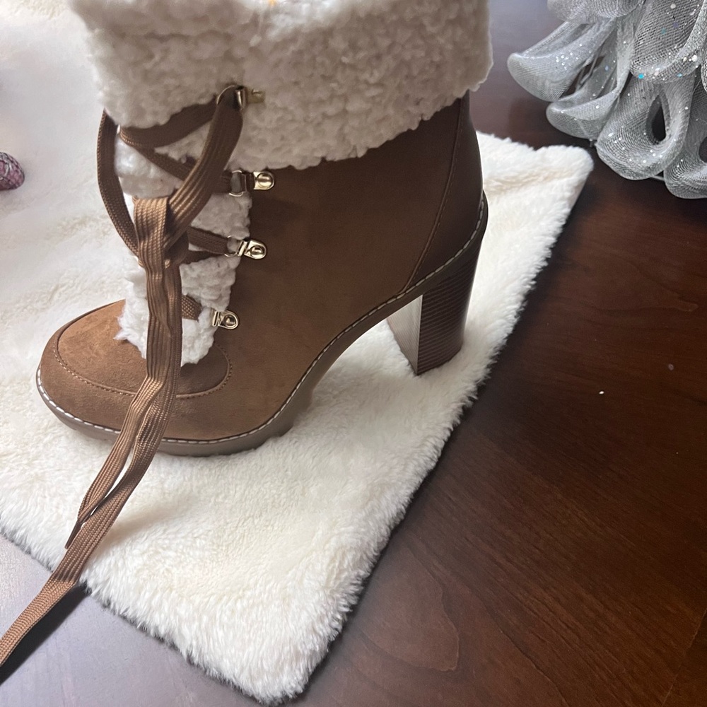 Never worn - beautifully lined boots with chunky heel